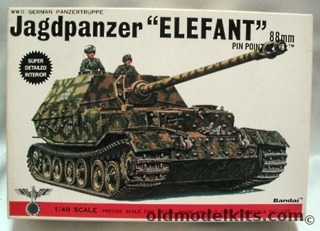 Bandai 1/48 Jagdpanzer Elefant - 88mm Pak 43 Sd.Kfz.184, 8269 plastic model kit